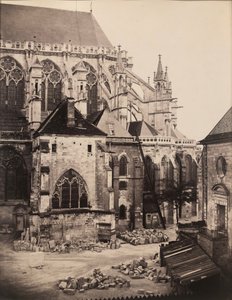 Chevet de la cathédrale de Troyes en restauration, France - Charles Marville