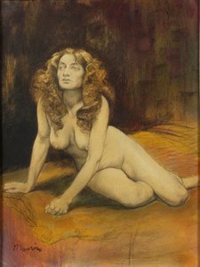 Femme nue allongée, vers 1895 - Charles Maurin