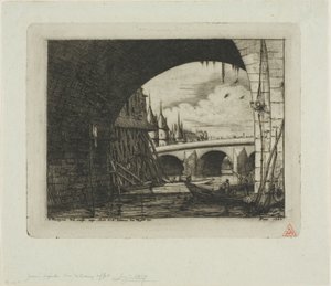 Une arche du Pont Notre-Dame, Paris - Charles Meryon