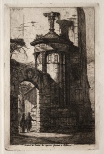 Entrée du couvent des Capucins français à Athènes, 1854