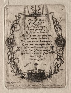 Eaux-fortes de Paris : La pompe de Notre-Dame, petite plaque