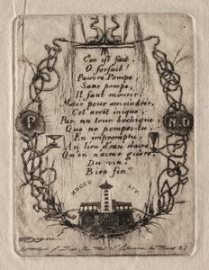 Eaux-fortes de Paris : La pompe de Notre-Dame, petite plaque