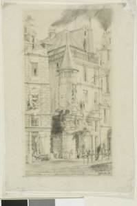 Maison avec une tourelle, rue de la Tixeranderie, Paris - Charles Meryon
