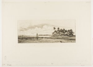 Océanie : Pêche, près des îles avec des palmiers dans le groupe Uea ou Wallis, 1845