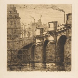 Pont-Neuf, Paris, extrait de « Eaux-fortes de Paris » - Charles Meryon