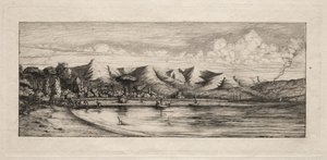 Pêche à la senne au large de Charcoal Burners Point, Akaroa, 1865