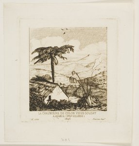 La chaumière du vieux soldat, Akaroa, 1845 - Charles Meryon