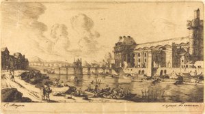 Le Pavillon de Mlle. et une partie du Louvre - Charles Meryon after Reinier Nooms, called Zeeman