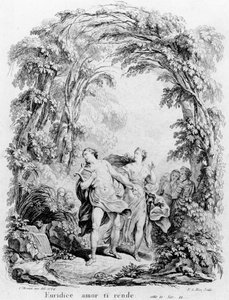 Orphée conduisant Eurydice hors des enfers, illustration pour l
