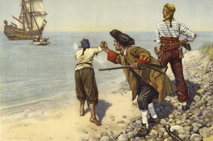 Marooned, an incident in the days of the buccaneers (lithographie couleur)