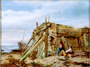 Sous la digue, vers 1863