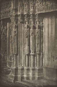 Cathédrale de Chartres. Porte droite du portail royal, côté ouest, XIIe siècle, avant juillet 1857 - Charles Nègre