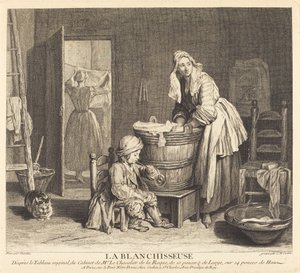 La Blanchisseuse - Charles Nicolas Cochin I after Jean Siméon Chardin