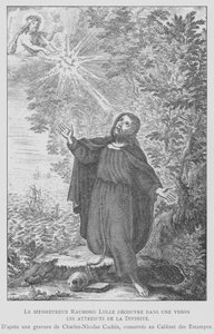 Le philosophe espagnol Ramon Llull découvrant les attributs de la divinité dans une vision