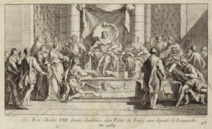 Le roi Charles VIII de France donnant audience aux députés du Languedoc aux États généraux de Tours
