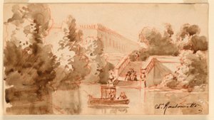 Vue imaginaire du château de Vaux-le-Vicomte - Charles Nicolas Ransonnette