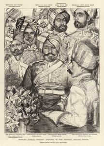 Visiteurs du jubilé de diamant, officiers des troupes de service impérial