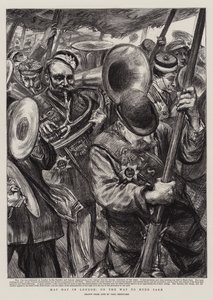 Fête du 1er mai à Londres, en route vers Hyde Park - Charles Paul Renouard