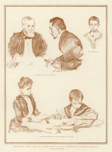 Croquis de la vie à Rambouillet pendant les vacances du Président Loubet