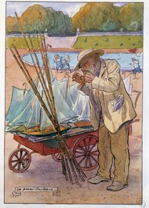 Le marchand de bateaux au Jardin des Tuileries en 1909 - Charles Pezeu Carlopez