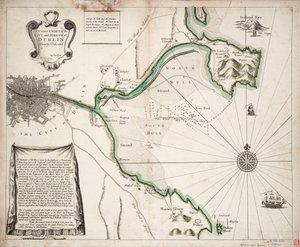Carte correcte de la ville et du port de Dublin, Irlande