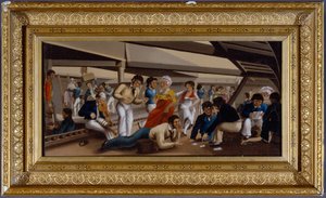 Un navire de ligne de combat au port - Charles Random DeBerenger