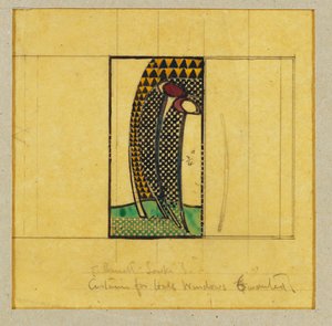 Conception pour des rideaux pour les fenêtres de la salle, pour W.J. Bassett-Lowke, 1916-17