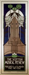 Affiche publicitaire pour la Scottish Musical Review - Charles Rennie Mackintosh