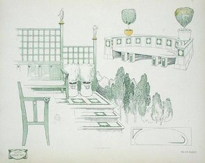 Détails des sièges et des terrasses, du début des années 1900, de 