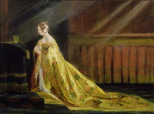 La reine Victoria dans sa robe de couronnement, 1838