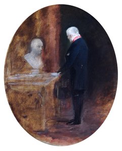 Le duc de Wellington regardant un buste de Napoléon