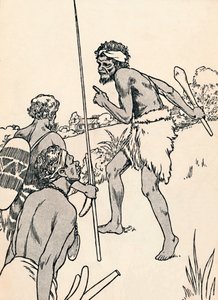 Hommes aborigènes approchant une ferme de colons, 1912 - Charles Robinson