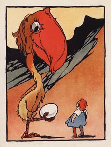 Nonsense : Garçon avec un oiseau étrange tenant un œuf - Charles Robinson