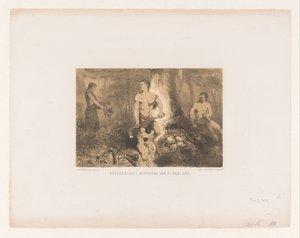 Hommes, femme et enfant dans la forêt
