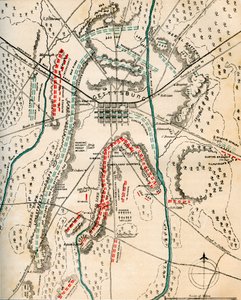 Carte de la bataille de Gettysburg, Pennsylvanie, 1-3 juillet 1863, 1862-1867 - Charles Sholl