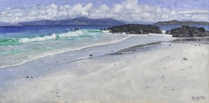 Beach Rocks, Iona, 2016 (huile sur toile) - Charles Simpson