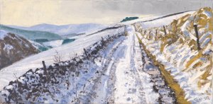 Piste vers Clovenfords, 2017 (huile sur toile) - Charles Simpson