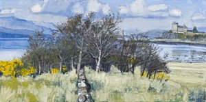 Arbres et château, Mull, 2010 (huile sur toile)