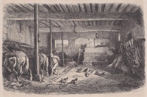 Une étable, du Magasin Pittoresque, vers 1852