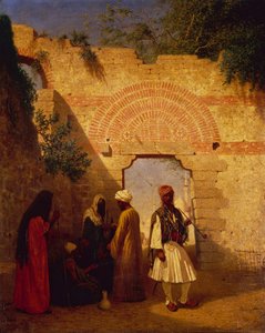 Arabes devant une porte, Damas, Syrie