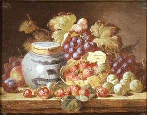 Nature morte avec fruits et pot en gingembre