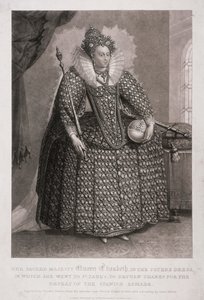 La reine Elizabeth I tenant sceptre et orbe, 1868