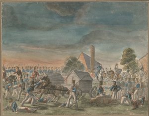 La rencontre du duc de Wellington et du prince Blücher, près de La Belle Alliance