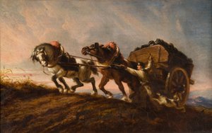 Chevaux tirant une charge, 1864