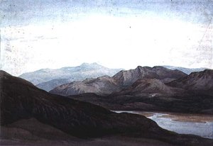 Sur la rivière Mawddach, Merionethshire, Cader Idris au loin