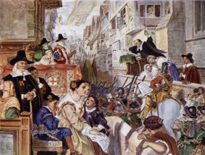 Les soldats de Londres allant combattre du côté parlementaire contre le roi Charles Ier pendant la guerre civile anglaise