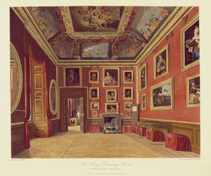 La Chambre de Toilette du Roi, Château de Windsor, des Résidences Royales, gravé par W. J. Bennett, publié par William Henry Pyne, 1816