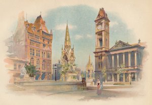 Chamberlain Square, Birmingham. Montrant le lycée pour filles, vers 1890