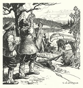 Champlain prenant une observation avec l