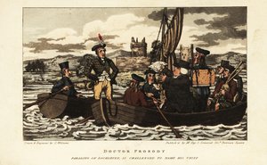 Touristes anglais et Écossais en veste tartan naviguant sur le Loch Leven dans les Highlands écossais - Charles Williams